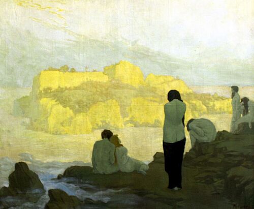 Painting by Georg Kolbe entitled "The Golden Island"