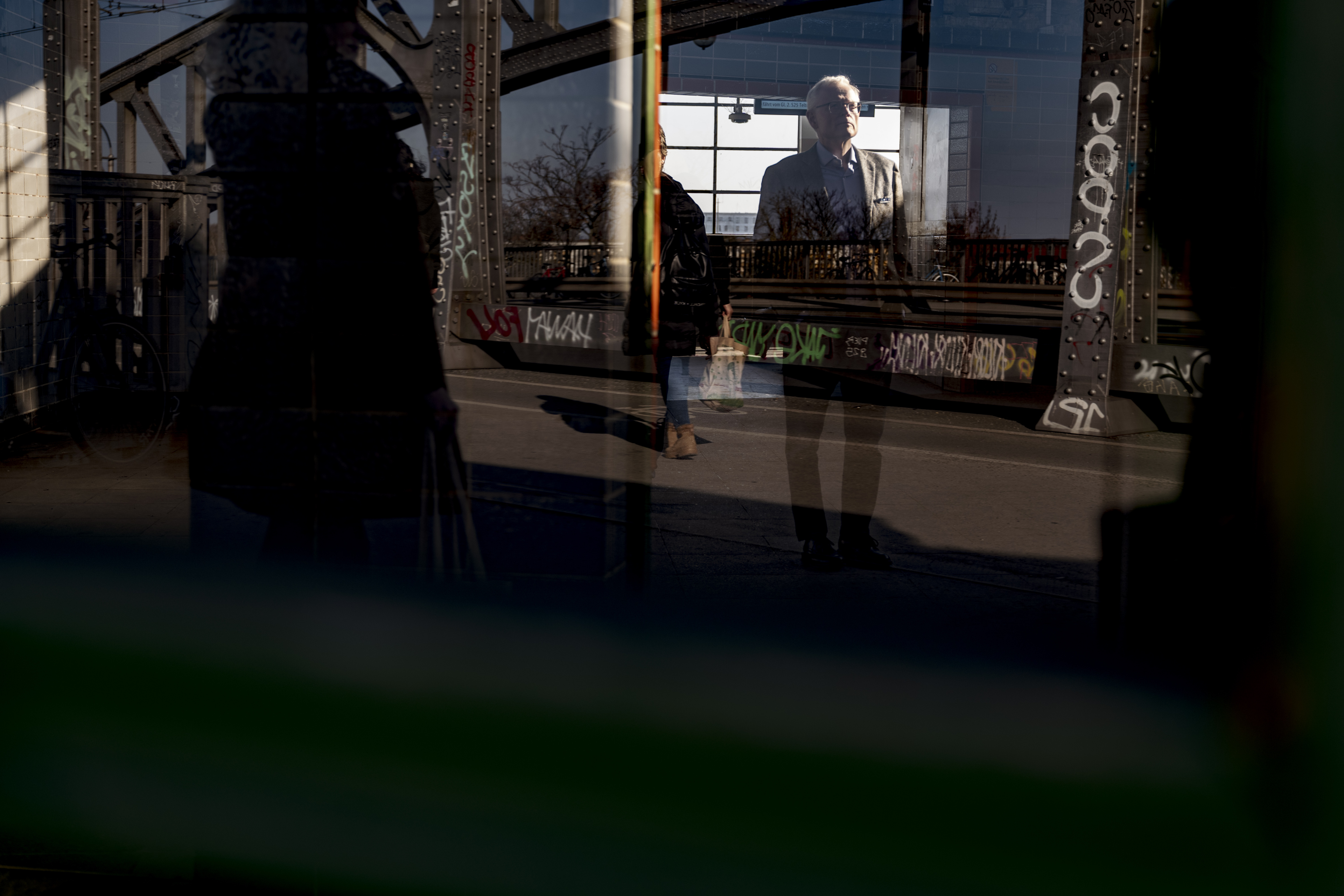 Ian Johnson reflected in glazing