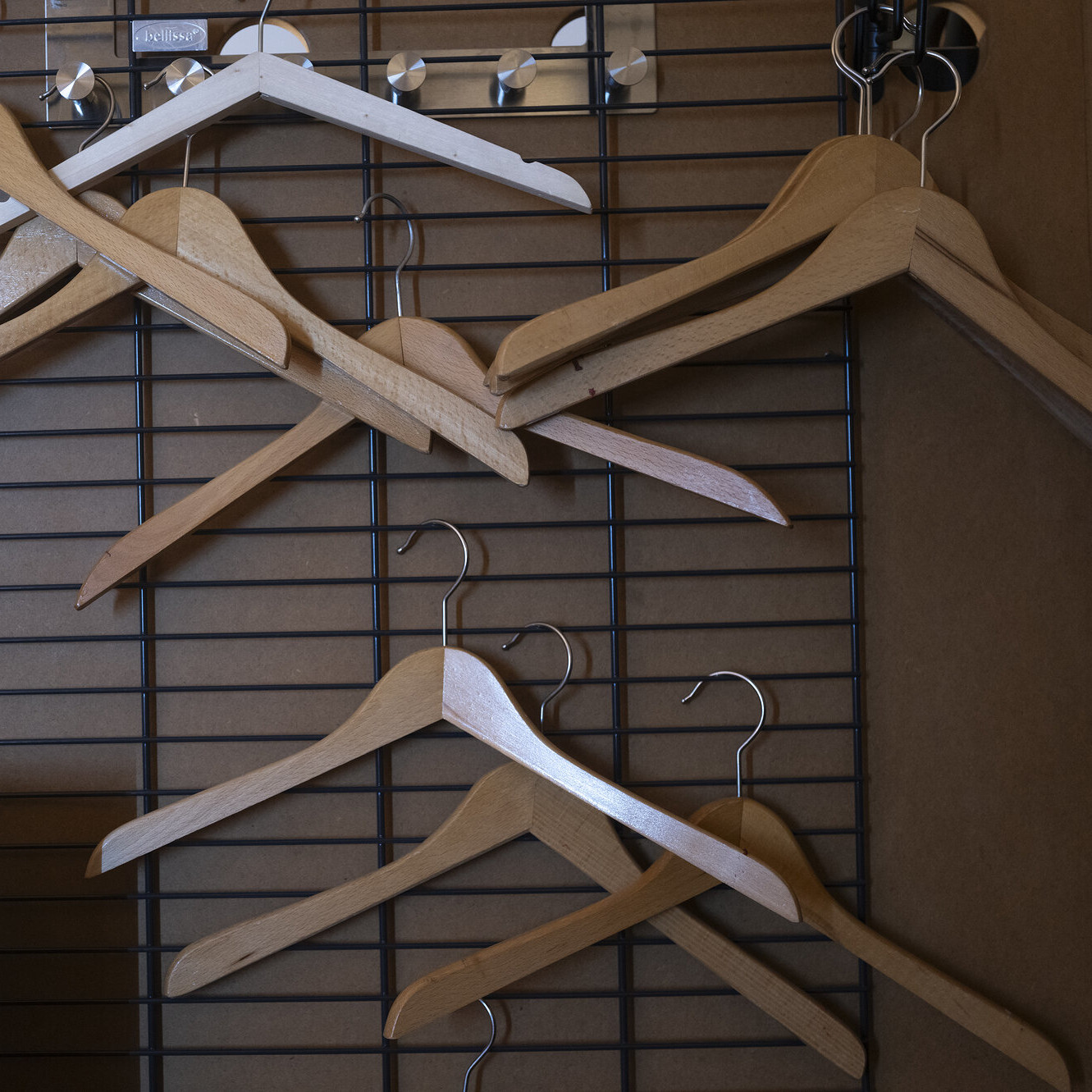 Clothes hangers at Café Klick