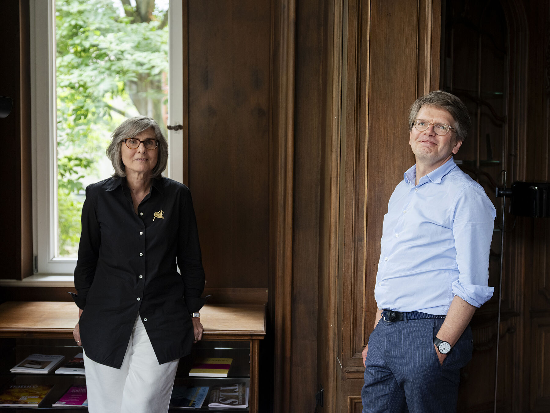 Barbara Stollberg-Rilinger und Christoph Möllers, scheidende Rektorin und neuer Rektor des Wissenschaftskollegs zu Berlin.