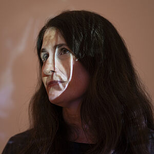 Close Up of Julia Clarke looking to the left side