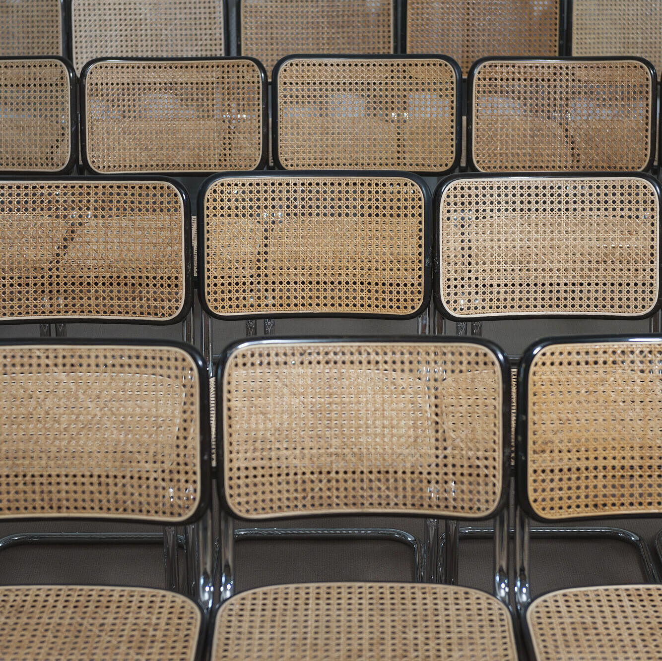  Empty rows of chairs in the large colloquium room